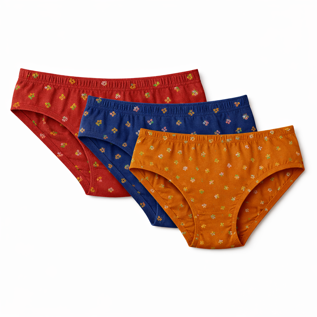 LADIES GIRLS PANTIES - PRINTED 3 PCS COMBO (FREE DELIVERY)