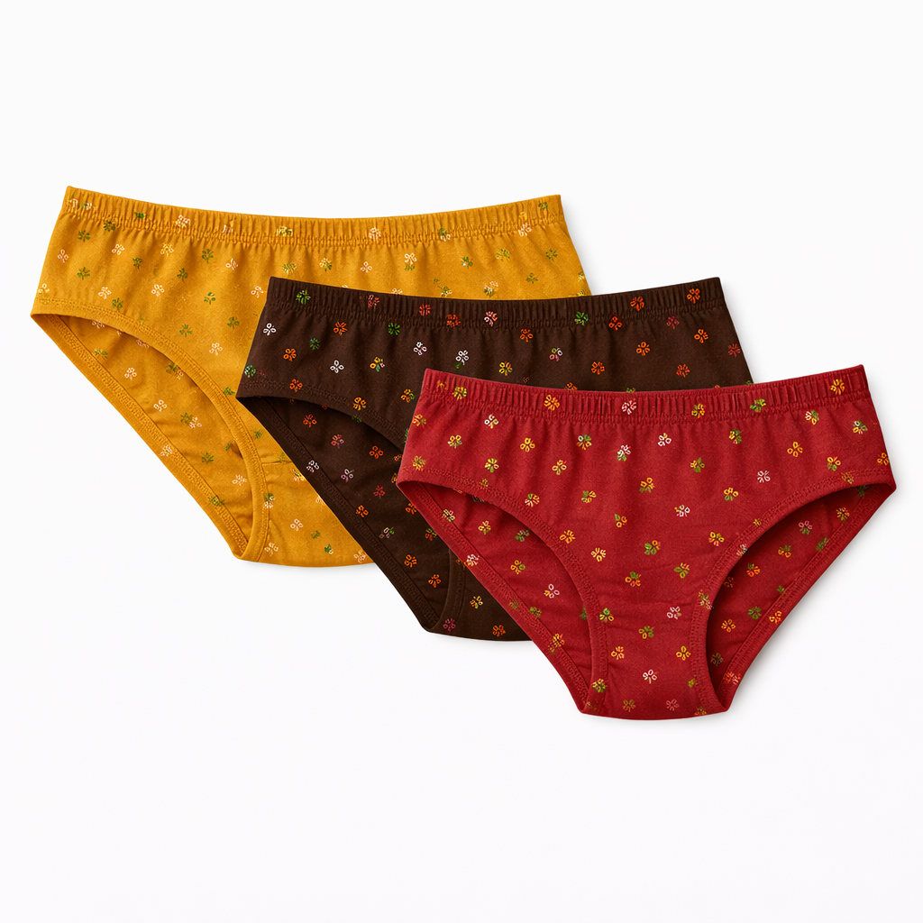 LADIES GIRLS PANTIES - PRINTED 3 PCS COMBO (FREE DELIVERY)