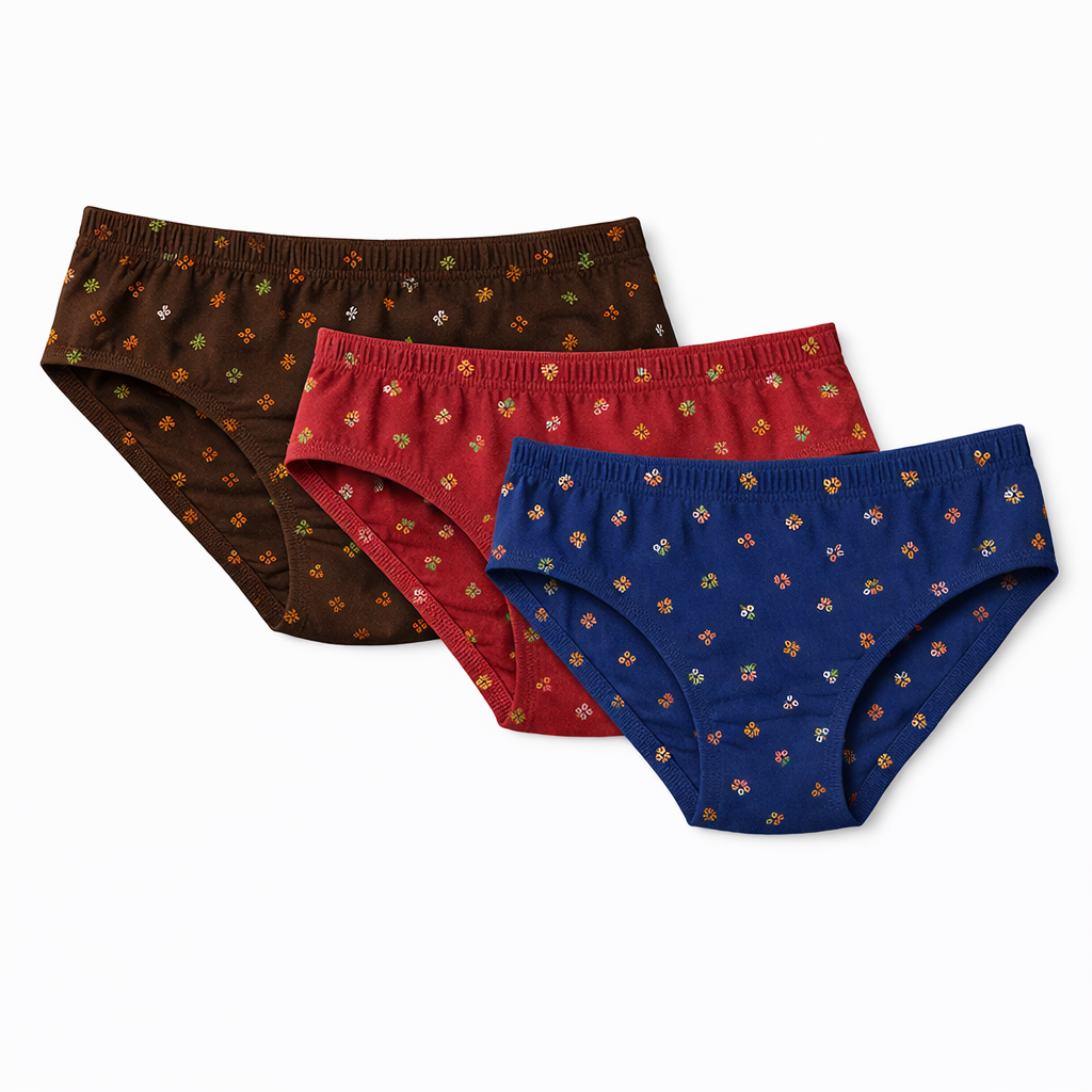 LADIES GIRLS PANTIES - PRINTED 3 PCS COMBO (FREE DELIVERY)
