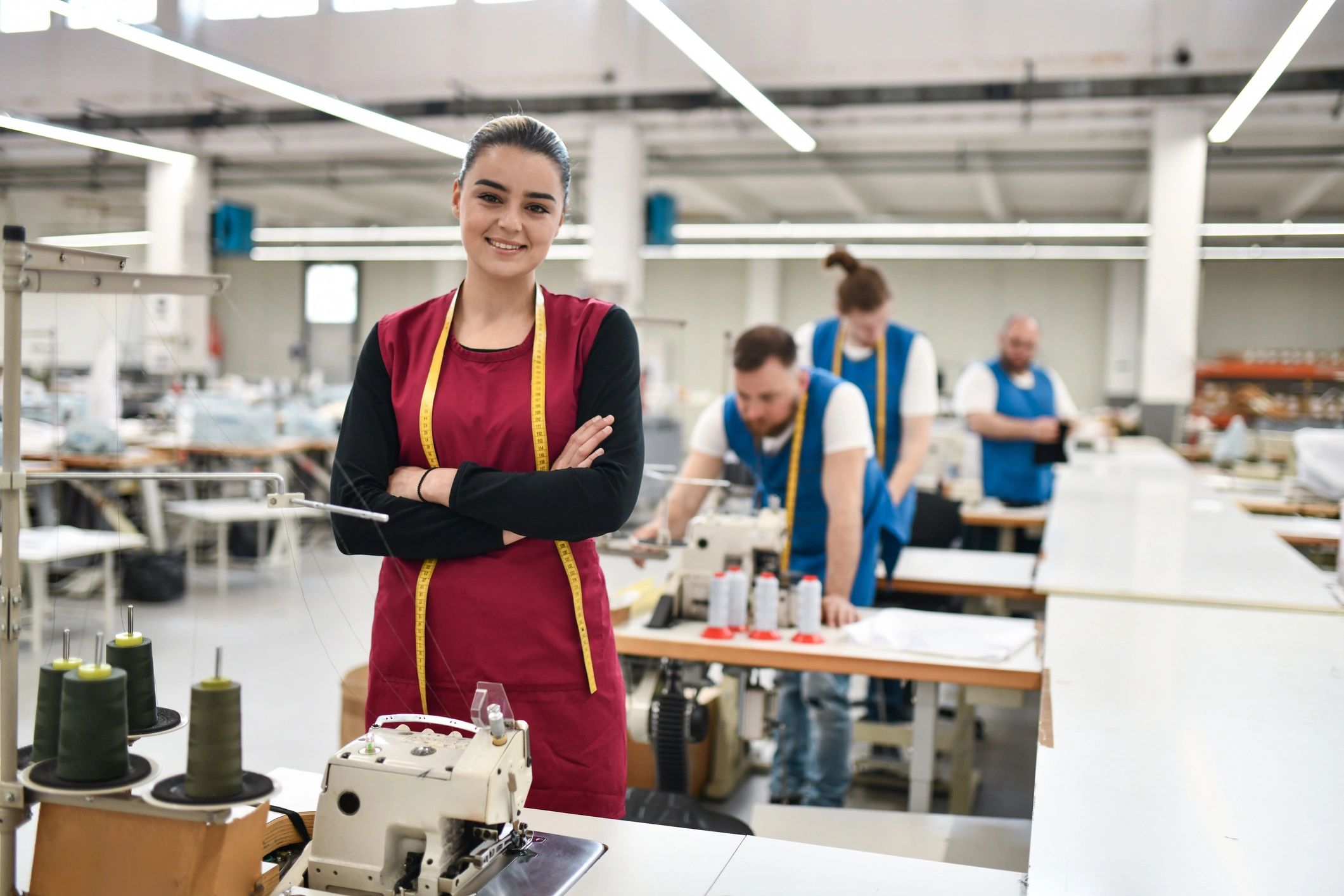 Textile worker in a garment factory