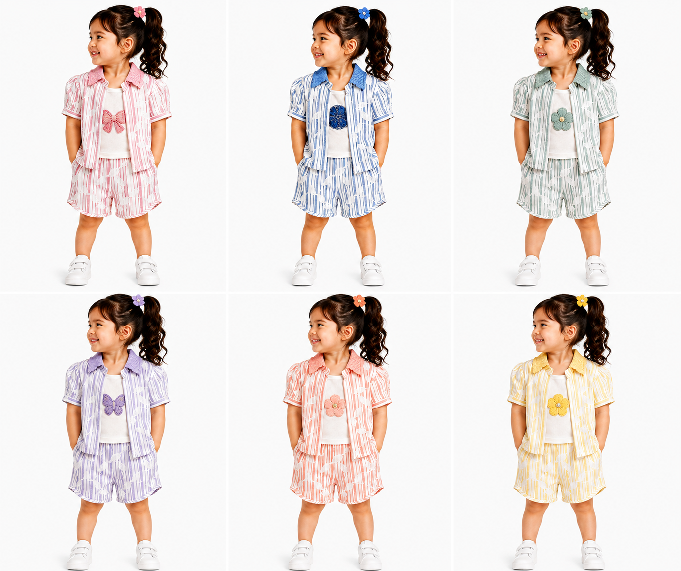 Toddler Girls 3-Piece Striped Co-Ord Set (375) - Image 2