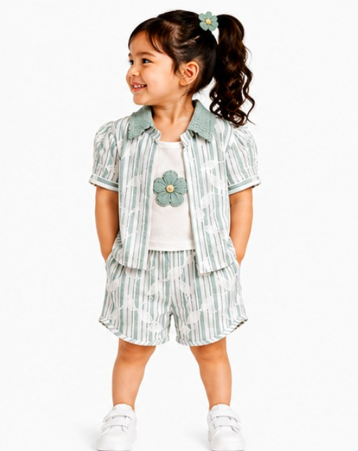 Toddler Girls 3-Piece Striped Co-Ord Set (375) - Image 5