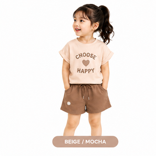 Girls Printed T-Shirt & Contrast Shorts Co-Ord Set (324) - Image 6