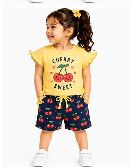 Toddler Girls Printed Top & AOP Shorts Co-Ord Set (367) - Image 7