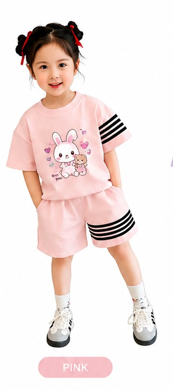 Girls Contrast Collar Polo Top with Embroidery Detail (307) - Image 3