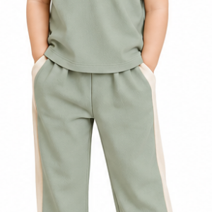 Girls Sleeveless Contrast Co-Ord Set (317)