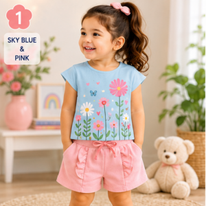 Toddler Girls Nature Garden Shorts Set (415)