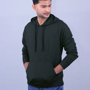 Charcoal Polycotton Hoodie without Zipper 300GSM