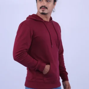 Maroon Cotton Hoodie without Zipper 300GSM
