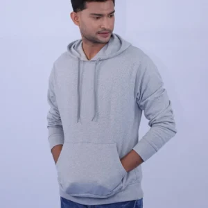 Grey Polycotton Hoodie without Zipper 300GSM