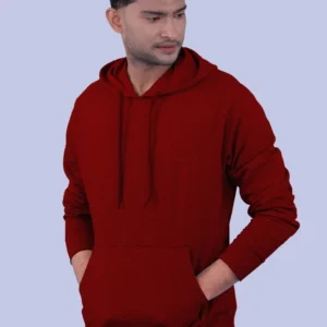 Maroon Polycotton Hoodie without Zipper 300GSM