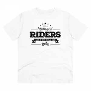 Generic Men's PC Cotton Bike Ride Design Printed T Shirt (Color: White, Thread Count: 180GSM)