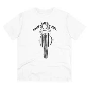 Generic Men's PC Cotton Bike Ride Design Printed T Shirt (Color: White, Thread Count: 180GSM)