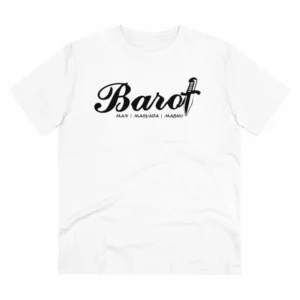 Generic Men's PC Cotton Cast Design Barot Printed T Shirt (Color: White, Thread Count: 180GSM)