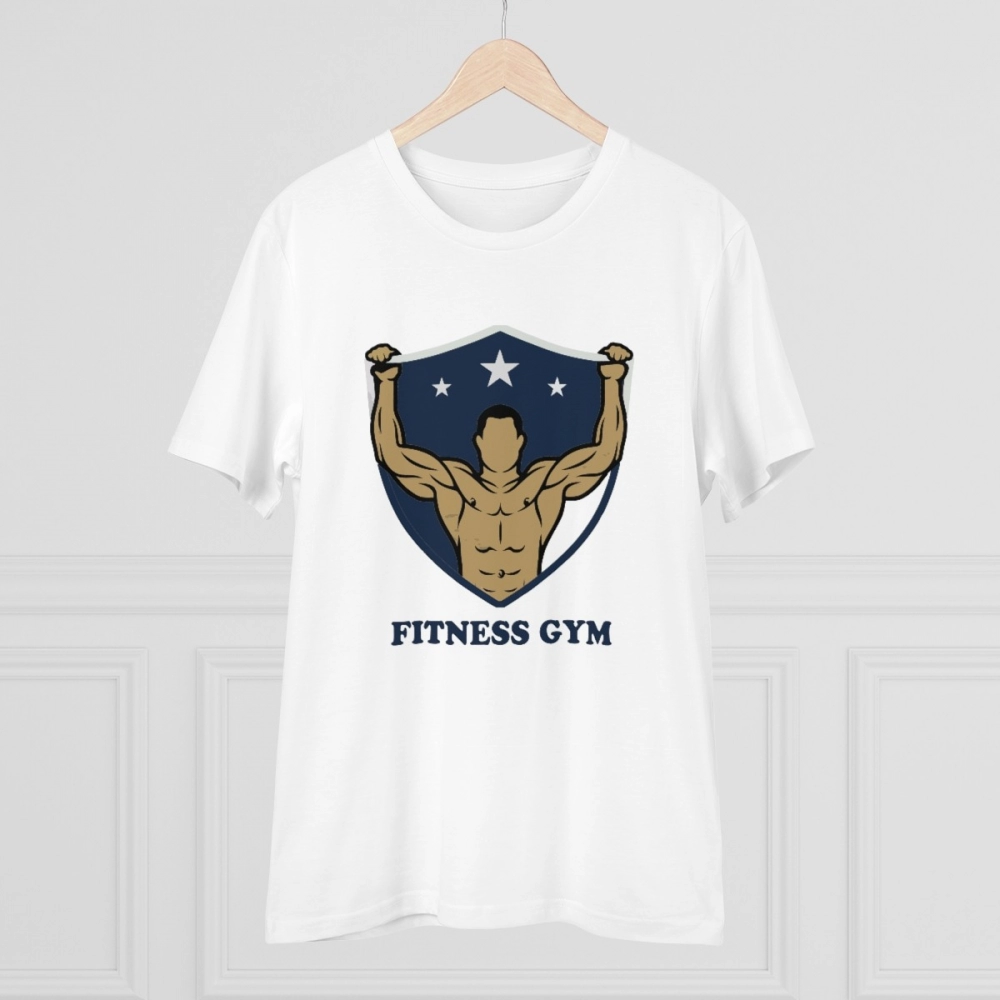 Generic Men's PC Cotton Fittnes Gym Printed T Shirt (Color: White, Thread Count: 180GSM) - Image 3