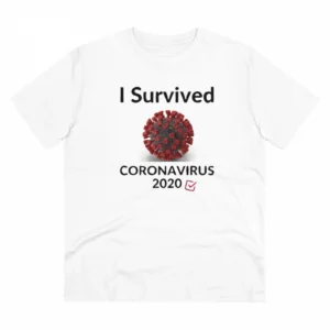 Generic Men's PC Cotton I Survived Corornavirus 2020 Printed T Shirt (Color: White, Thread Count: 180GSM)