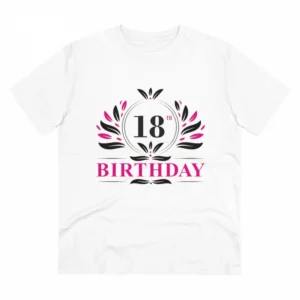 Generic Men's PC Cotton 18th Birthday Printed T Shirt (Color: White, Thread Count: 180GSM)