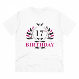 Generic Men's PC Cotton 17th Birthday Printed T Shirt (Color: White, Thread Count: 180GSM)