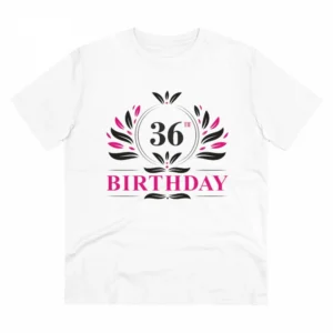 Generic Men's PC Cotton 36th Birthday Printed T Shirt (Color: White, Thread Count: 180GSM)