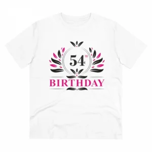 Generic Men's PC Cotton 54th Birthday Printed T Shirt (Color: White, Thread Count: 180GSM)