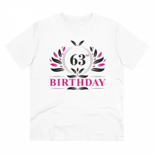Generic Men's PC Cotton 63rd Birthday Printed T Shirt (Color: White, Thread Count: 180GSM)