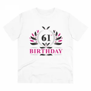 Generic Men's PC Cotton 61st Birthday Printed T Shirt (Color: White, Thread Count: 180GSM)
