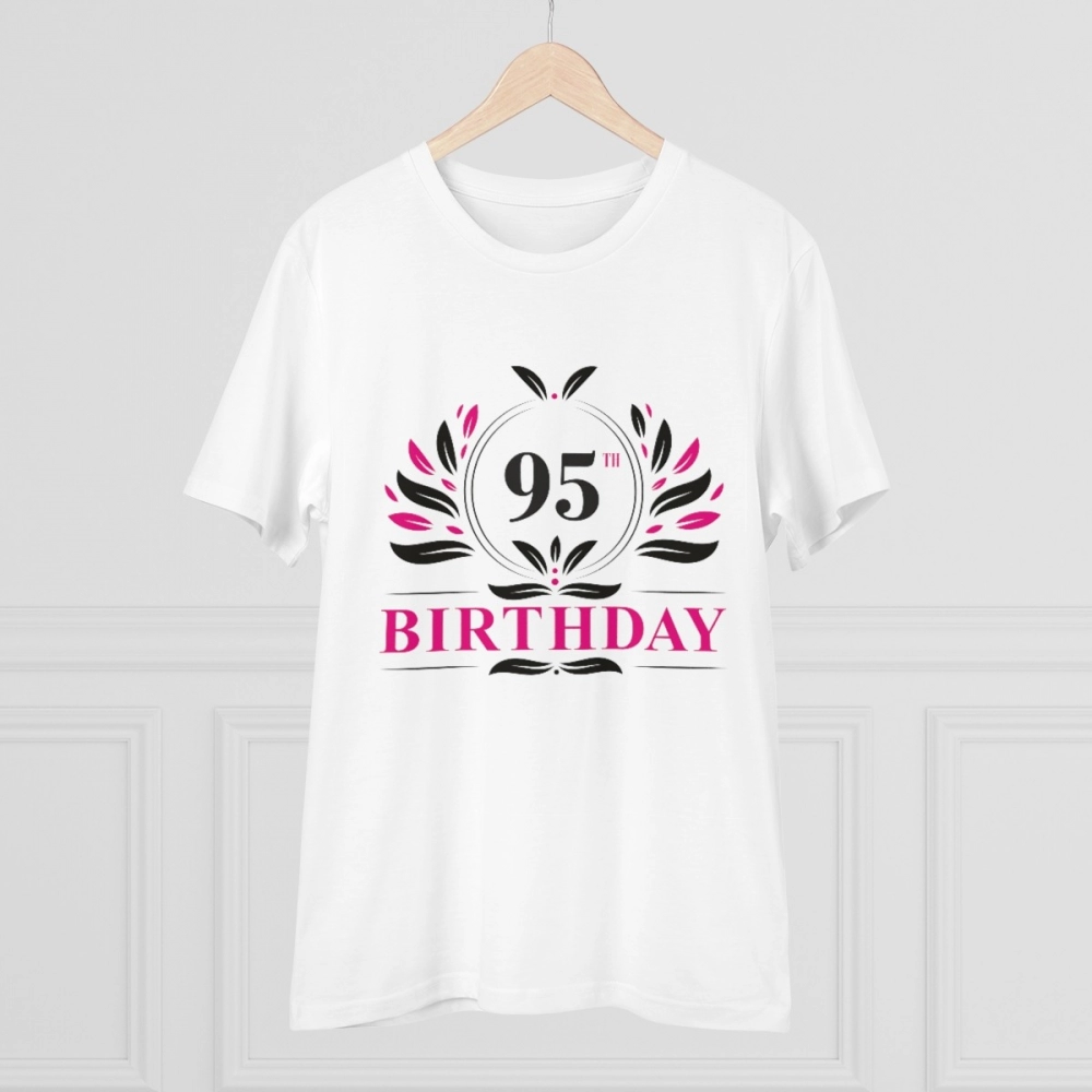 Generic Men's PC Cotton 95th Birthday Printed T Shirt (Color: White, Thread Count: 180GSM) - Image 3