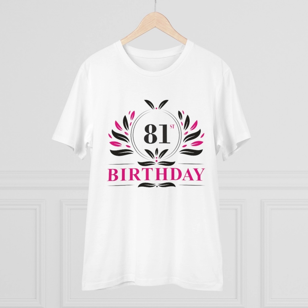 Generic Men's PC Cotton 81st Birthday Printed T Shirt (Color: White, Thread Count: 180GSM) - Image 3
