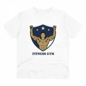 Generic Men's PC Cotton Fittnes Gym Printed T Shirt (Color: White, Thread Count: 180GSM)