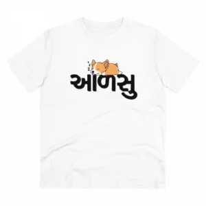Generic Men's PC Cotton Aadsu Printed T Shirt (Color: White, Thread Count: 180GSM)