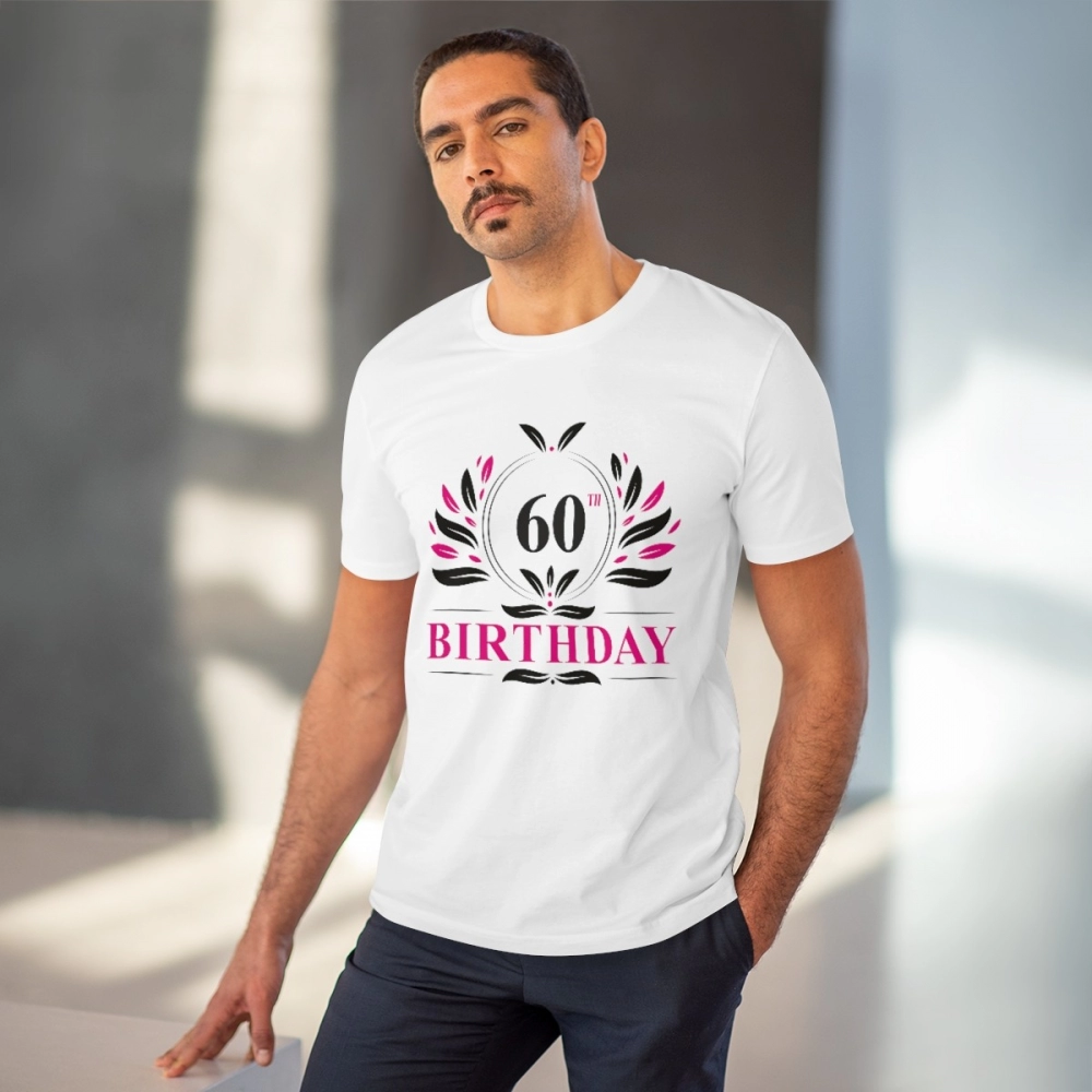 Generic Men's PC Cotton 60th Birthday Printed T Shirt (Color: White, Thread Count: 180GSM) - Image 6