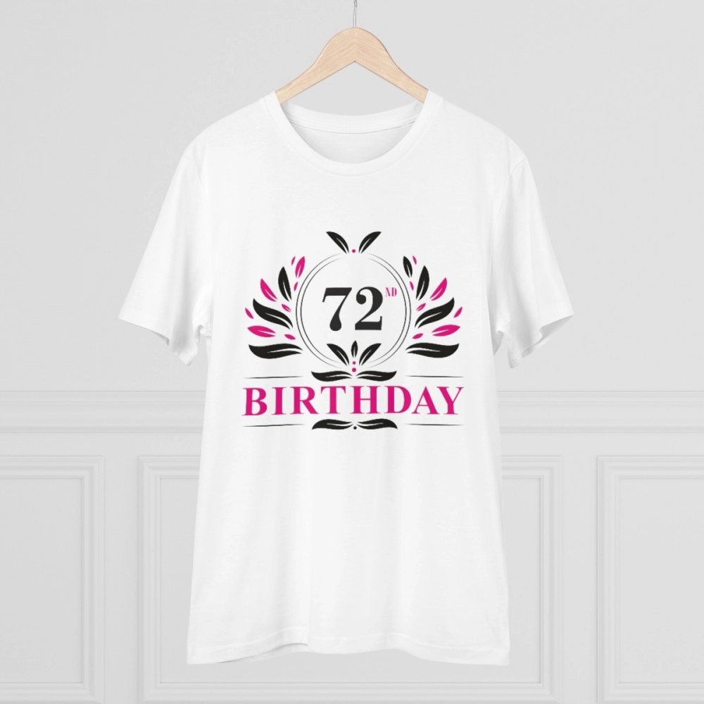 Generic Men's PC Cotton 72nd Birthday Printed T Shirt (Color: White, Thread Count: 180GSM) - Image 3
