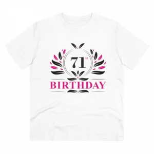 Generic Men's PC Cotton 71st Birthday Printed T Shirt (Color: White, Thread Count: 180GSM)