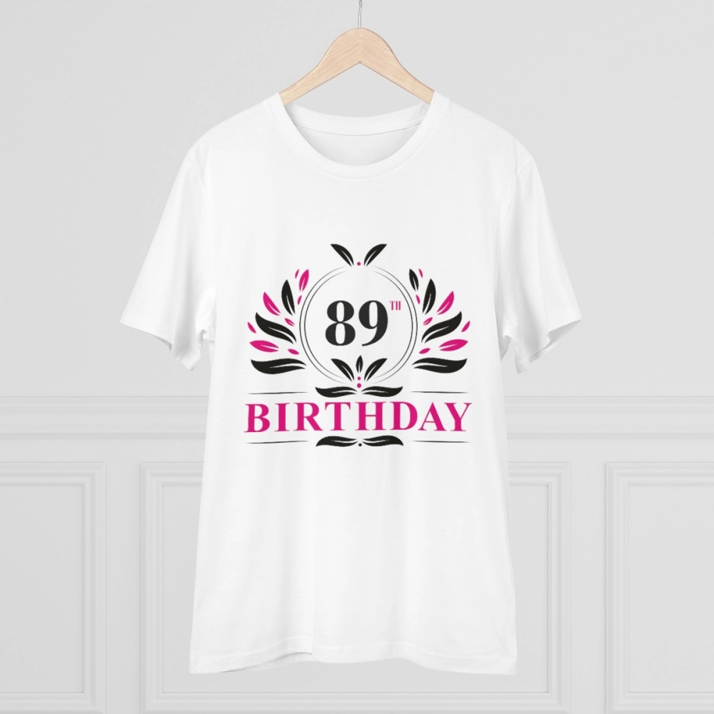 Generic Men's PC Cotton 89th Birthday Printed T Shirt (Color: White, Thread Count: 180GSM) - Image 3