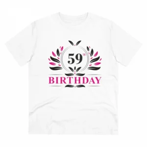Generic Men's PC Cotton 59th Birthday Printed T Shirt (Color: White, Thread Count: 180GSM)