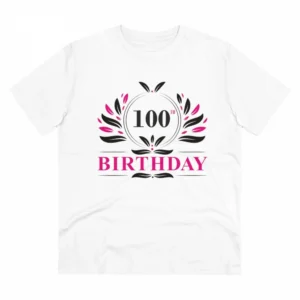 Generic Men's PC Cotton 100th Birthday Printed T Shirt (Color: White, Thread Count: 180GSM)