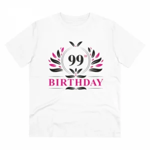 Generic Men's PC Cotton 99th Birthday Printed T Shirt (Color: White, Thread Count: 180GSM)