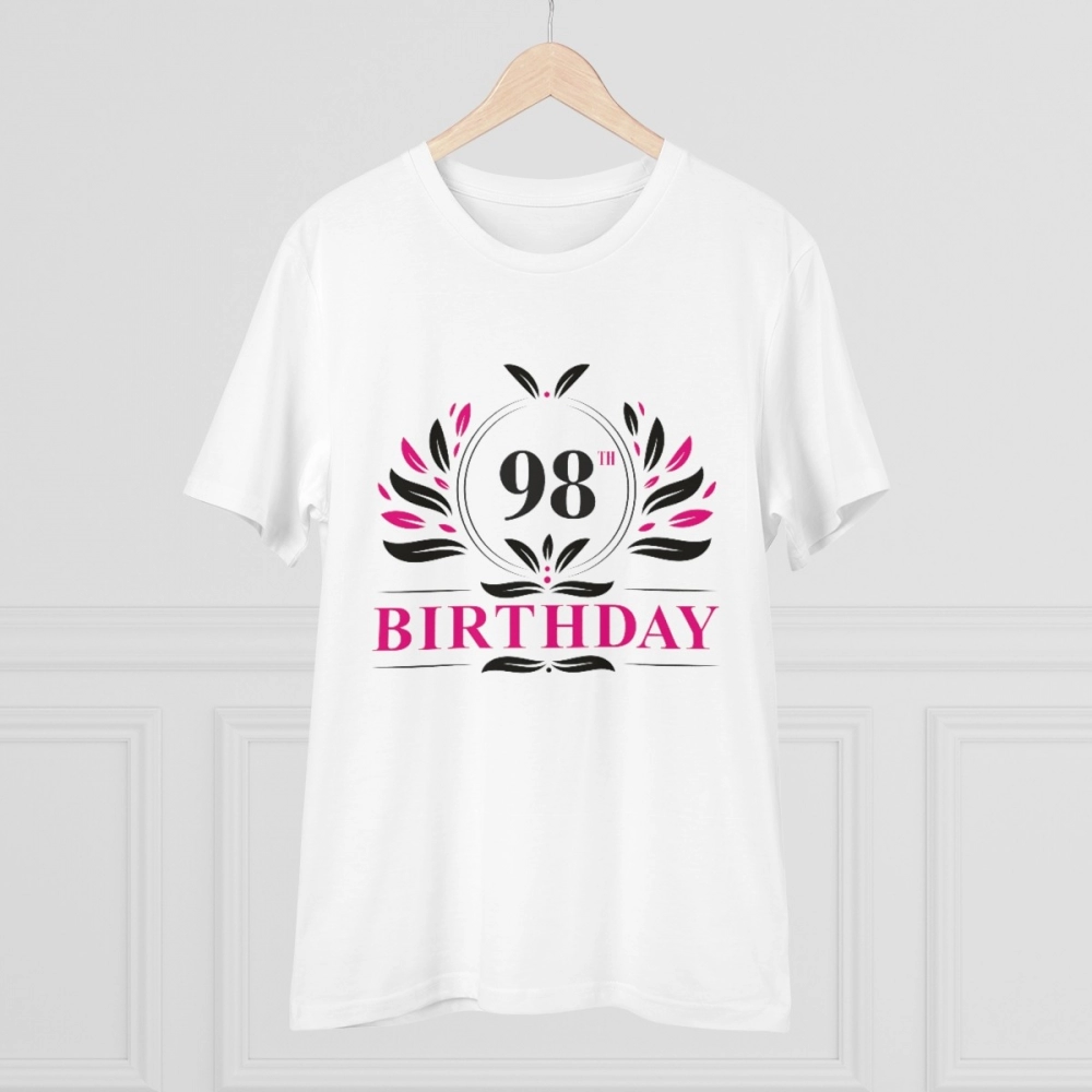 Generic Men's PC Cotton 98th Birthday Printed T Shirt (Color: White, Thread Count: 180GSM) - Image 3