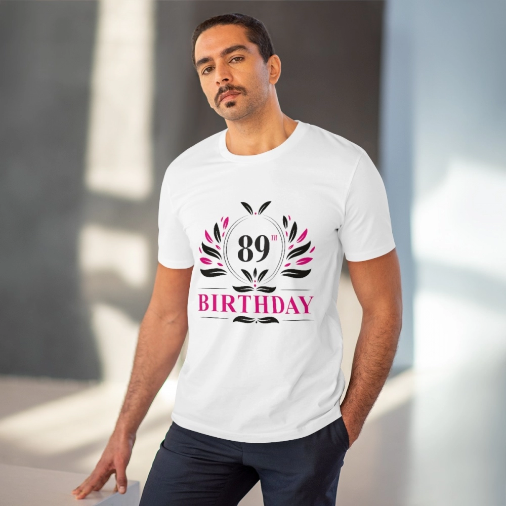 Generic Men's PC Cotton 89th Birthday Printed T Shirt (Color: White, Thread Count: 180GSM) - Image 6