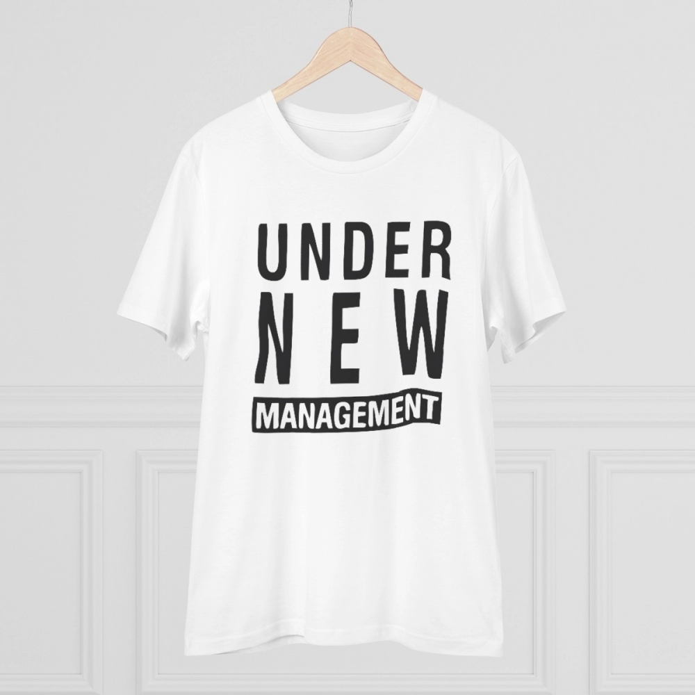 Generic Men's PC Cotton Under New Management Desing Printed T Shirt (Color: White, Thread Count: 180GSM) - Image 3