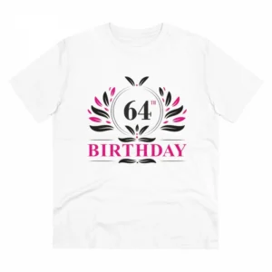 Generic Men's PC Cotton 64th Birthday Printed T Shirt (Color: White, Thread Count: 180GSM)