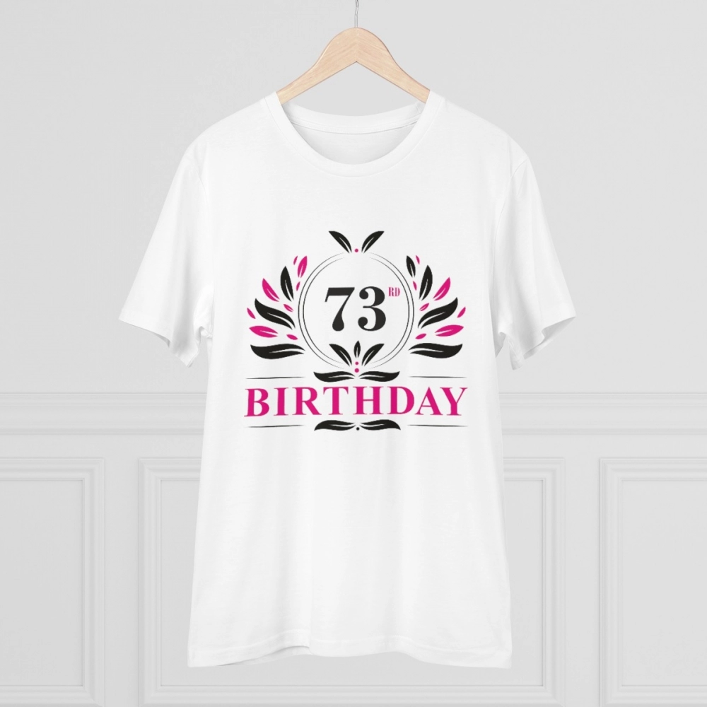 Generic Men's PC Cotton 73rd Birthday Printed T Shirt (Color: White, Thread Count: 180GSM) - Image 3
