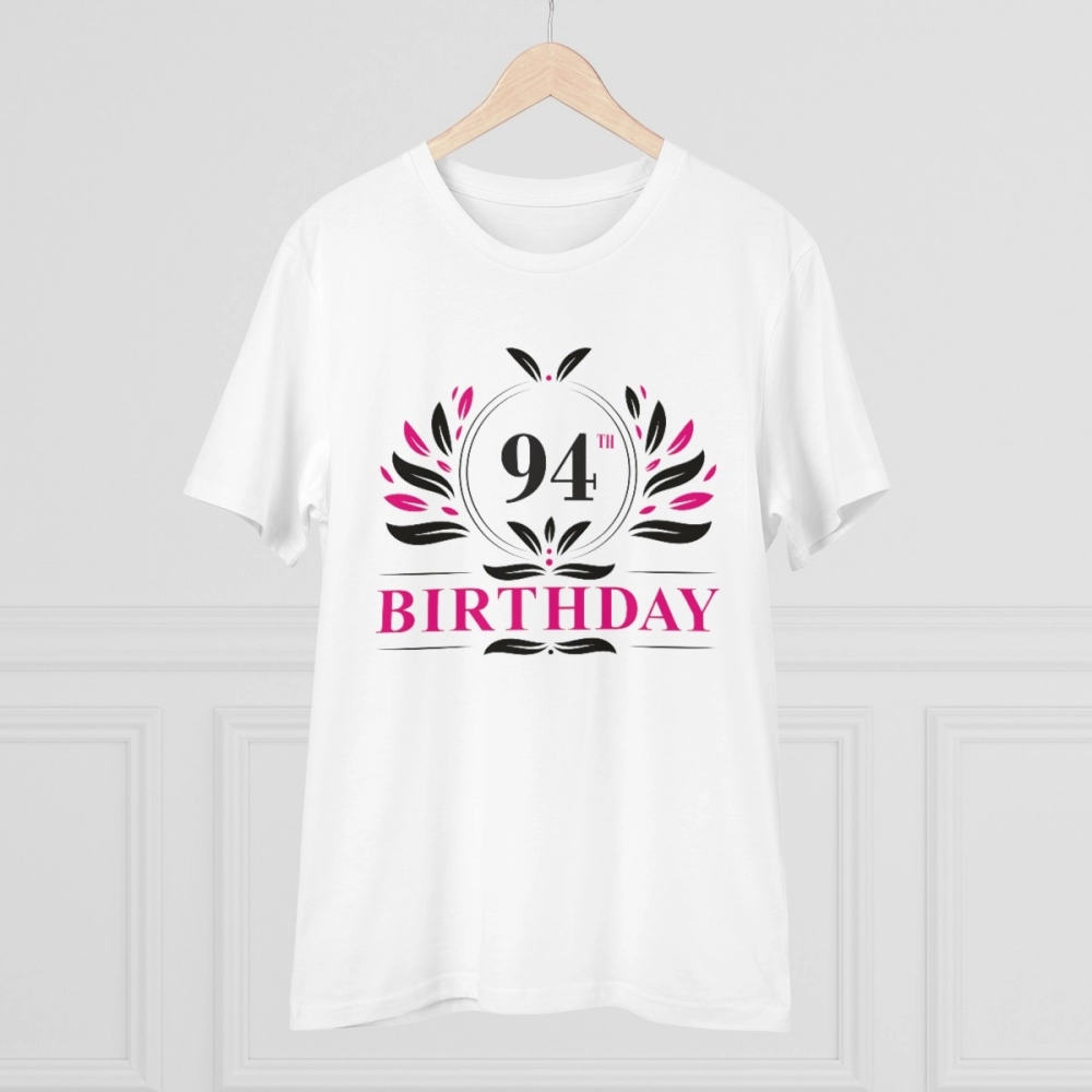 Generic Men's PC Cotton 94th Birthday Printed T Shirt (Color: White, Thread Count: 180GSM) - Image 3