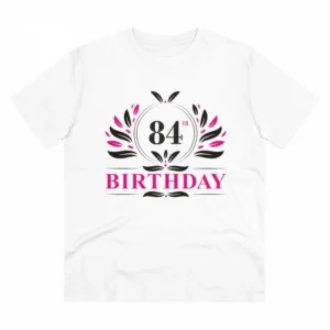 Generic Men's PC Cotton 84th Birthday Printed T Shirt (Color: White, Thread Count: 180GSM)