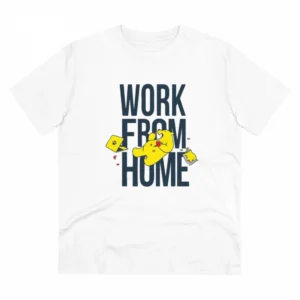 Generic Men's PC Cotton Work From Home Desing Printed T Shirt (Color: White, Thread Count: 180GSM)