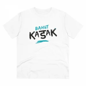 Generic Men's PC Cotton Bahot Kadak Printed T Shirt (Color: White, Thread Count: 180GSM)
