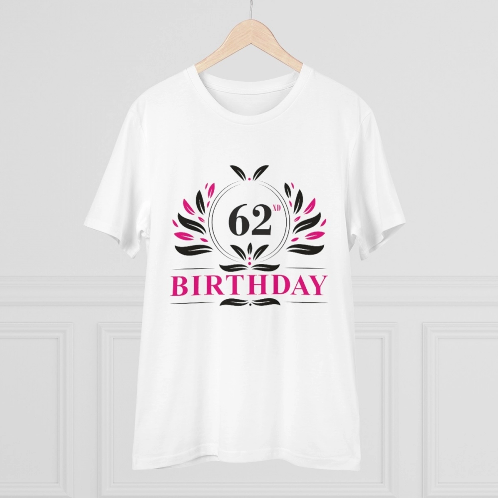 Generic Men's PC Cotton 62nd Birthday Printed T Shirt (Color: White, Thread Count: 180GSM) - Image 3