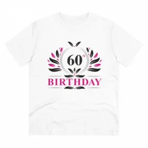Generic Men's PC Cotton 60th Birthday Printed T Shirt (Color: White, Thread Count: 180GSM)