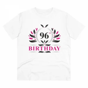 Generic Men's PC Cotton 96th Birthday Printed T Shirt (Color: White, Thread Count: 180GSM)