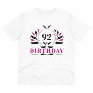 Generic Men's PC Cotton 92nd Birthday Printed T Shirt (Color: White, Thread Count: 180GSM)